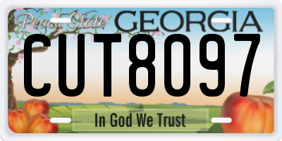 GA license plate CUT8097