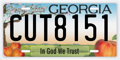 GA license plate CUT8151