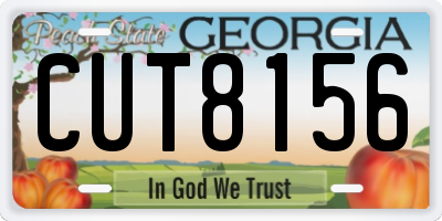 GA license plate CUT8156