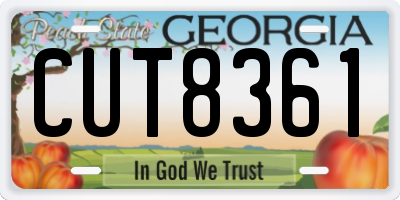 GA license plate CUT8361
