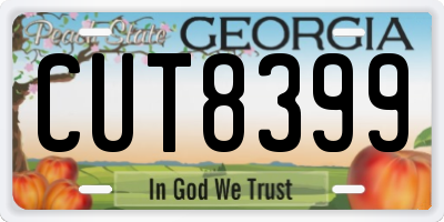 GA license plate CUT8399