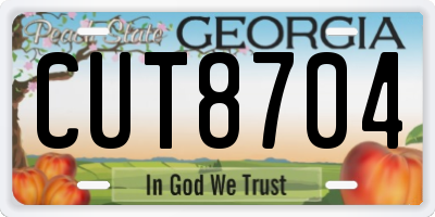 GA license plate CUT8704