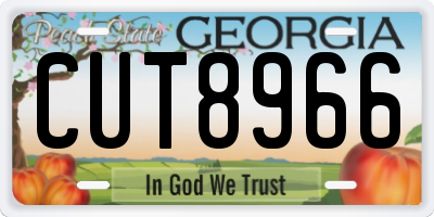 GA license plate CUT8966
