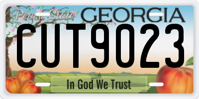 GA license plate CUT9023