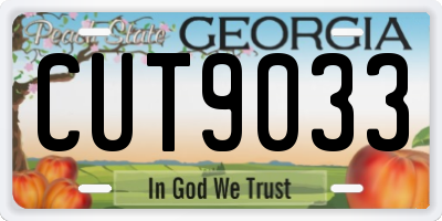 GA license plate CUT9033