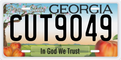 GA license plate CUT9049