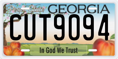 GA license plate CUT9094
