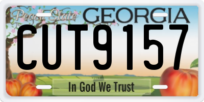 GA license plate CUT9157