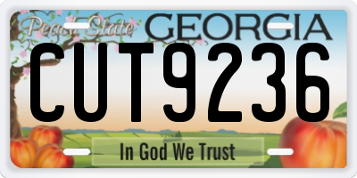 GA license plate CUT9236