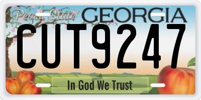 GA license plate CUT9247