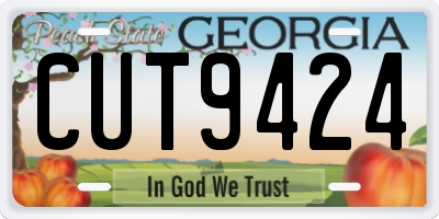 GA license plate CUT9424