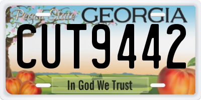 GA license plate CUT9442