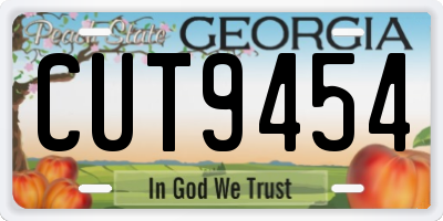 GA license plate CUT9454
