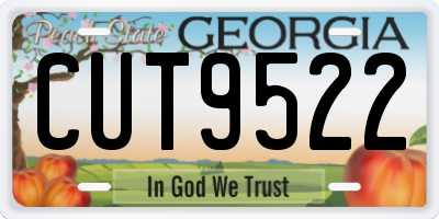GA license plate CUT9522