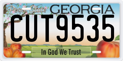 GA license plate CUT9535