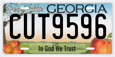GA license plate CUT9596