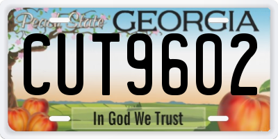 GA license plate CUT9602