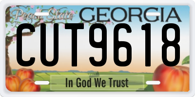 GA license plate CUT9618