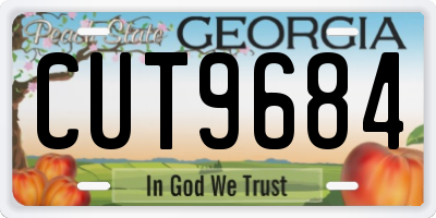 GA license plate CUT9684