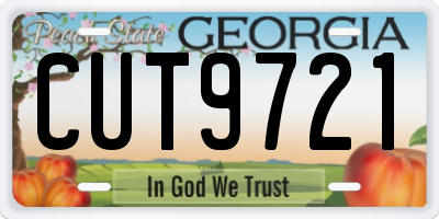 GA license plate CUT9721