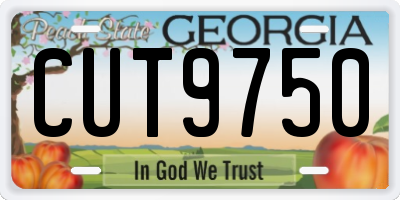 GA license plate CUT9750