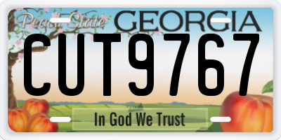 GA license plate CUT9767