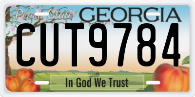 GA license plate CUT9784