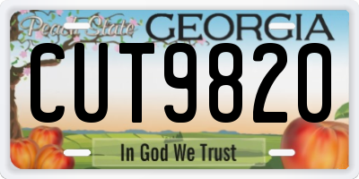 GA license plate CUT9820