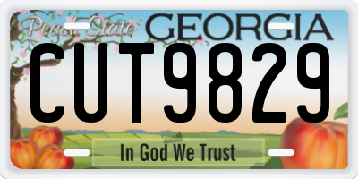 GA license plate CUT9829