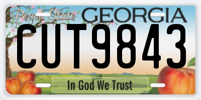 GA license plate CUT9843