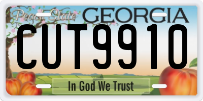 GA license plate CUT9910
