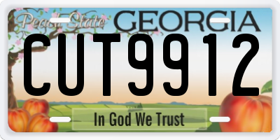 GA license plate CUT9912