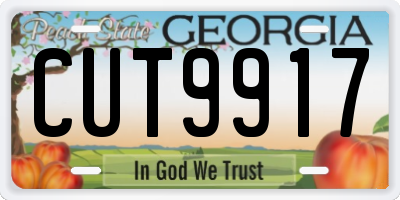 GA license plate CUT9917