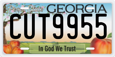 GA license plate CUT9955