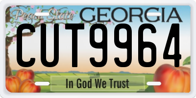 GA license plate CUT9964