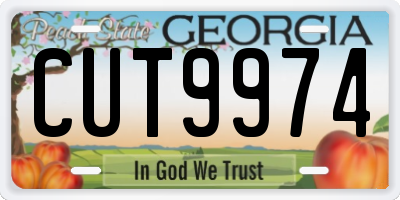 GA license plate CUT9974