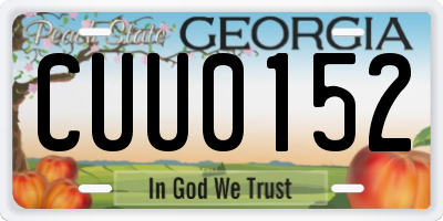 GA license plate CUU0152