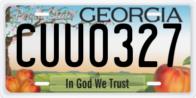 GA license plate CUU0327