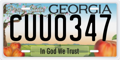 GA license plate CUU0347