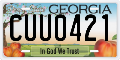 GA license plate CUU0421