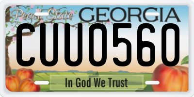 GA license plate CUU0560