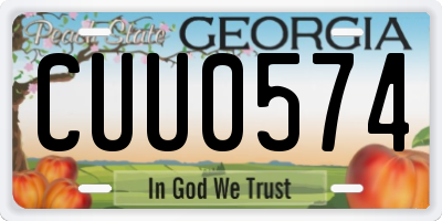 GA license plate CUU0574
