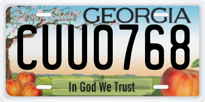 GA license plate CUU0768