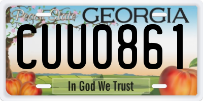 GA license plate CUU0861