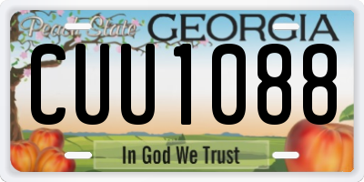 GA license plate CUU1088