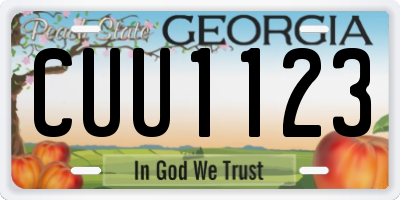 GA license plate CUU1123