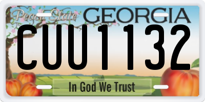 GA license plate CUU1132
