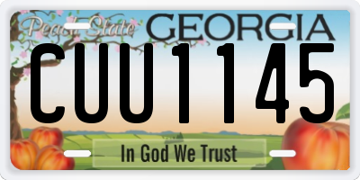 GA license plate CUU1145