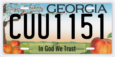 GA license plate CUU1151