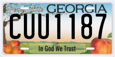 GA license plate CUU1187
